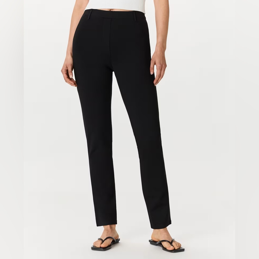 QUINCE Ultra-Stretch Ponte Straight Leg Pants Black SZ S